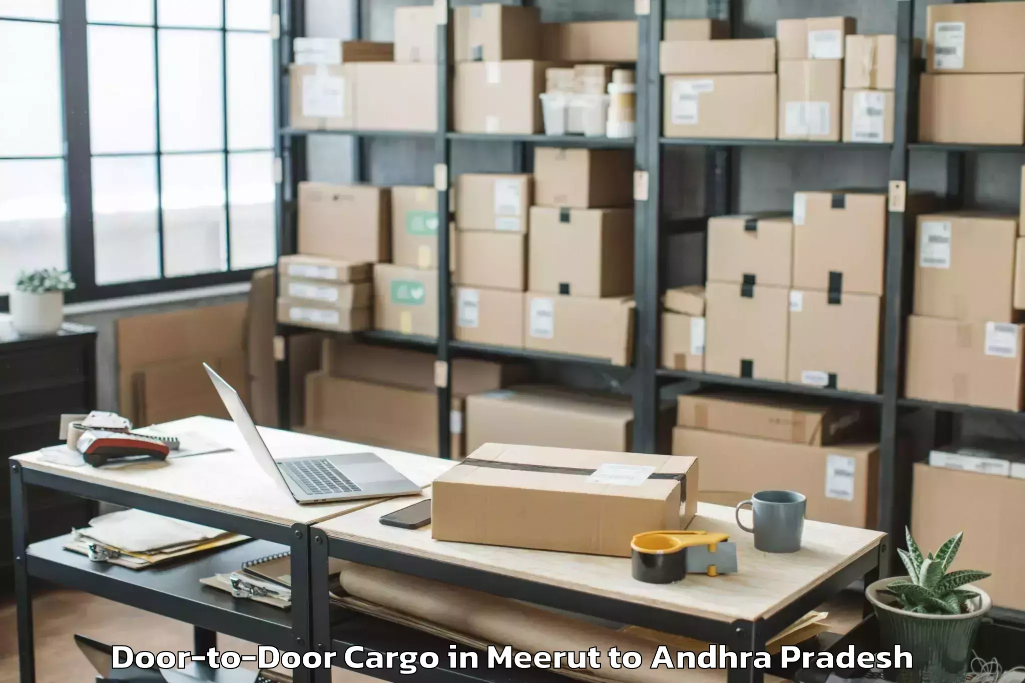 Book Meerut to Ongole Door To Door Cargo Online